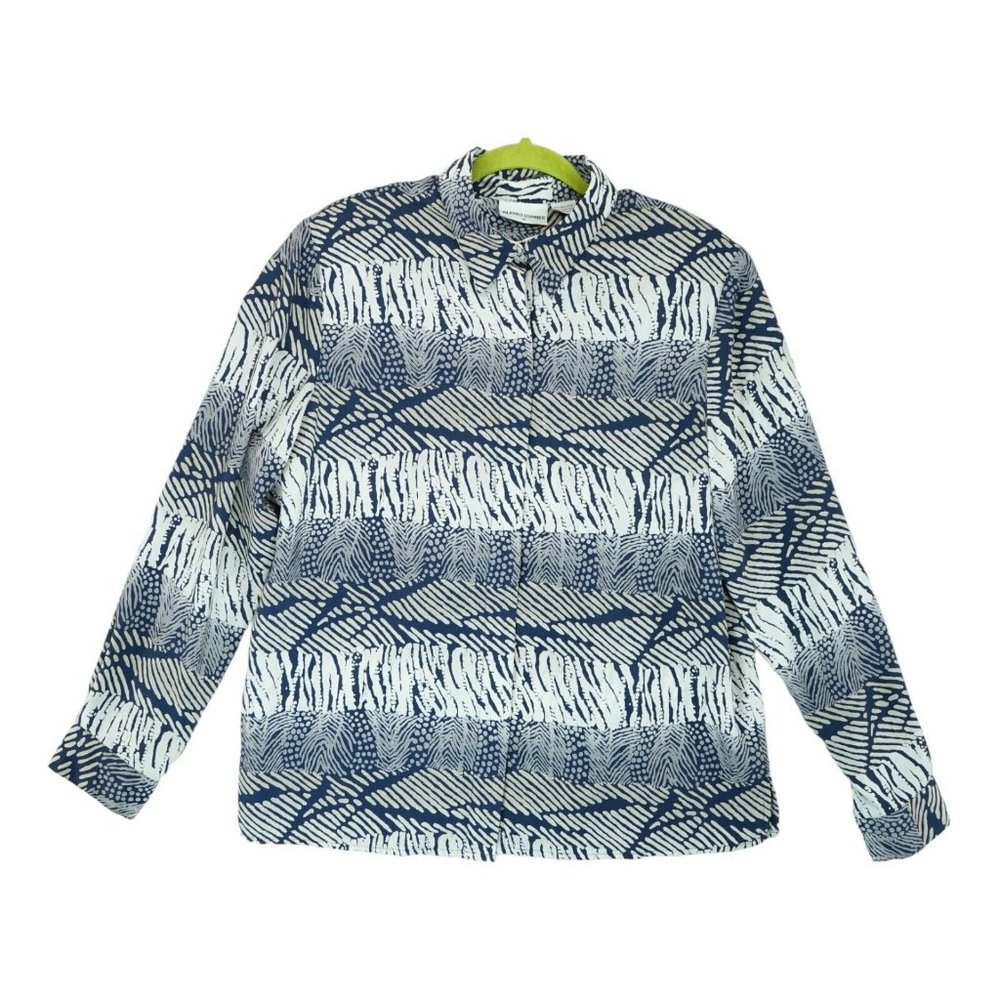 Alfred Dunner Women's Size 16 Button Up Shirt Animal Print Long Sleeve